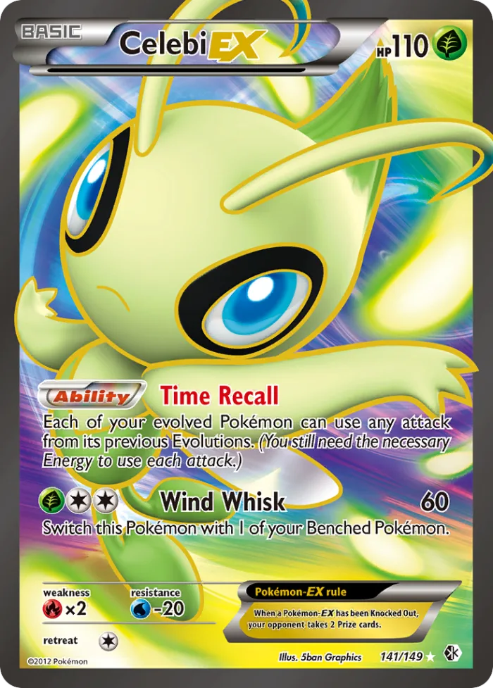 Celebi-EX #141 Boundaries Crossed Pokemon card