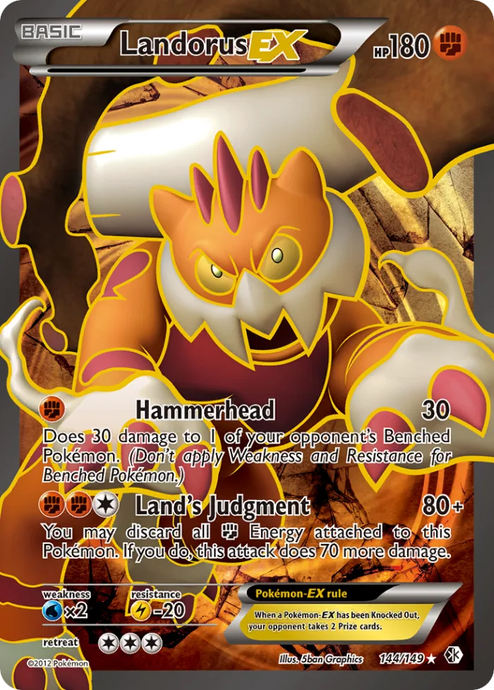 Landorus-EX #144 Boundaries Crossed Pokemon card