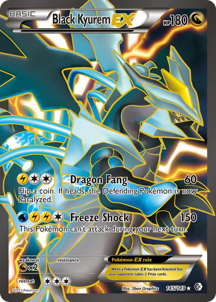 Black Kyurem-EX #145 Boundaries Crossed Pokemon card