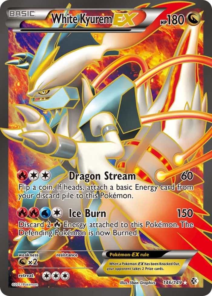 White Kyurem-EX #146 Boundaries Crossed Pokemon card