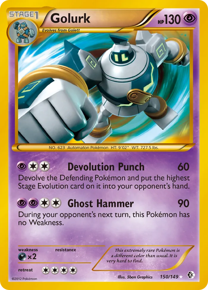 Golurk #150 Boundaries Crossed Pokemon card