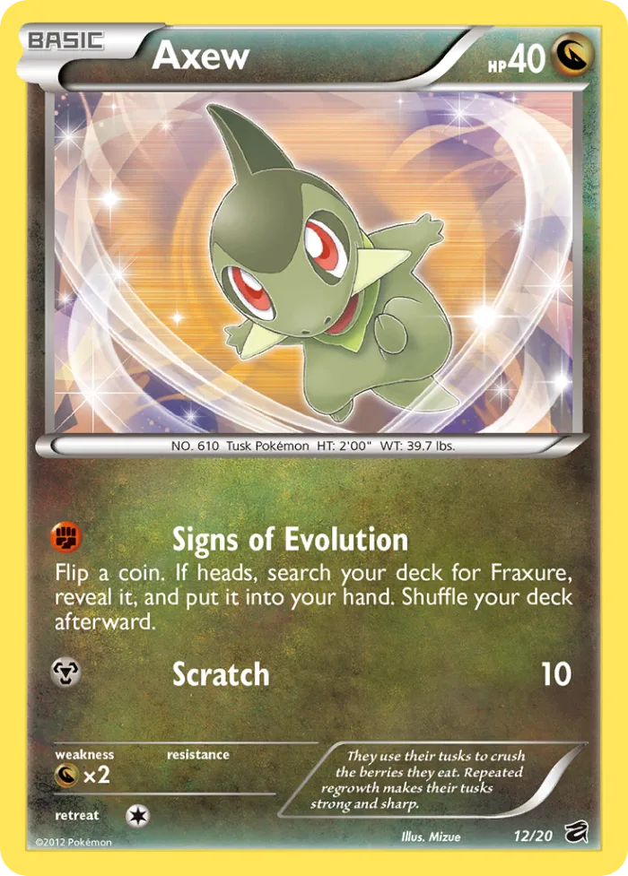 Axew #12 Dragon Vault Pokemon card