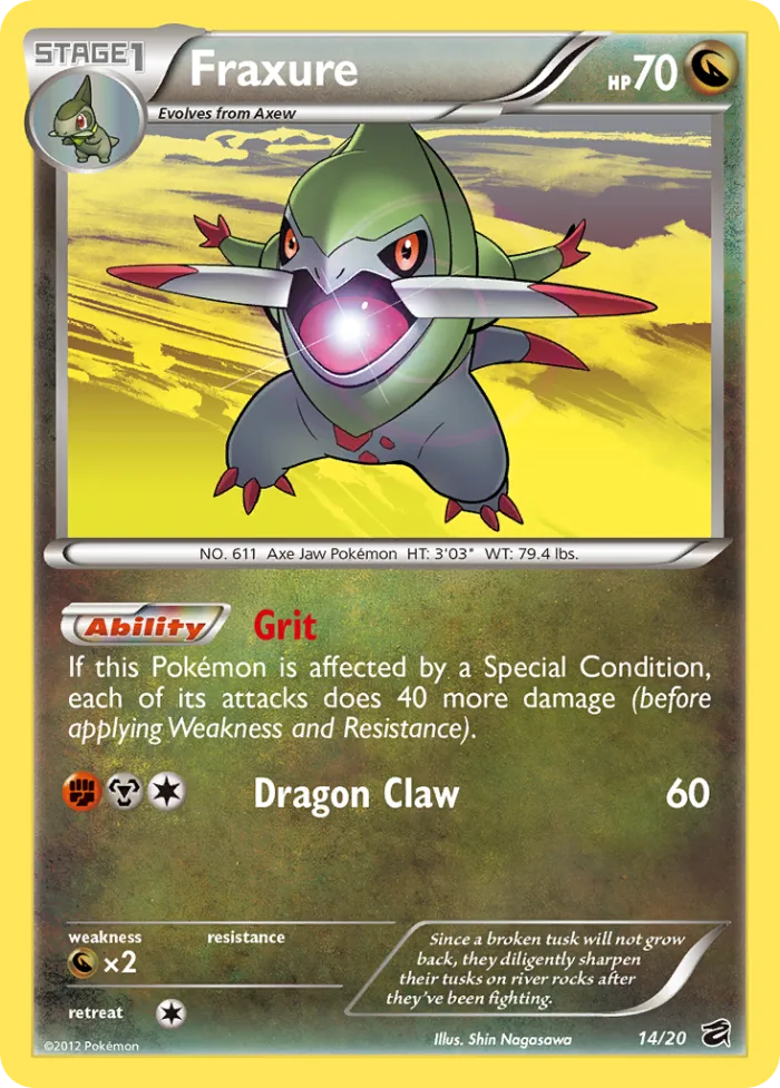 Fraxure #14 Dragon Vault Pokemon card