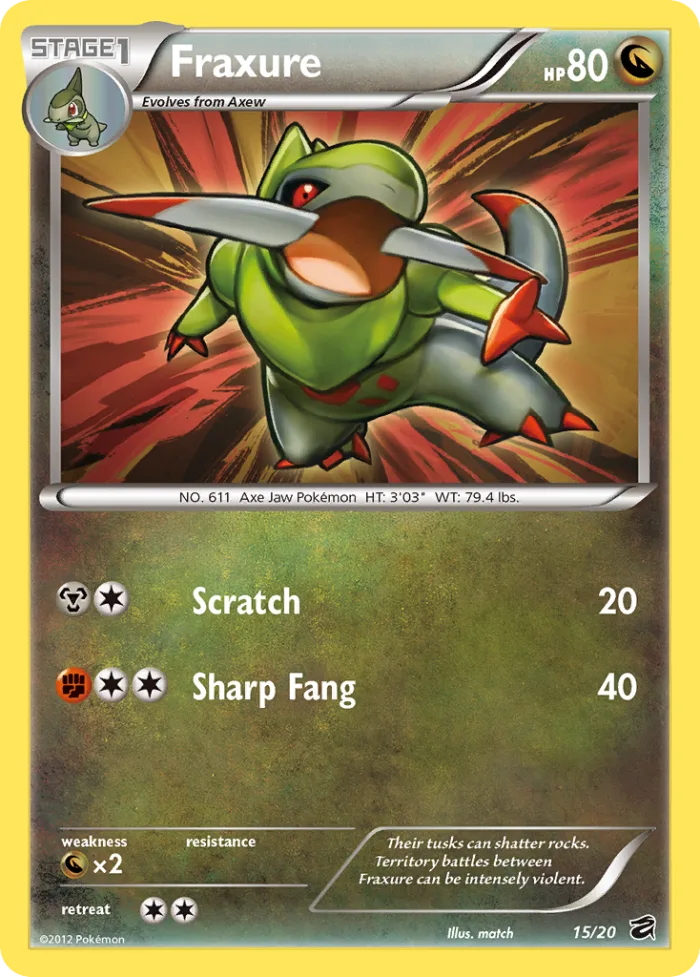 Fraxure #15 Dragon Vault Pokemon card
