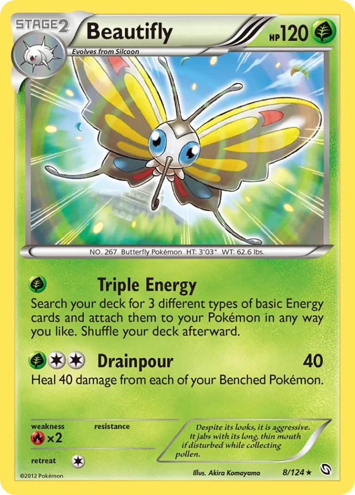 Beautifly #8 Dragons Exalted Pokemon card