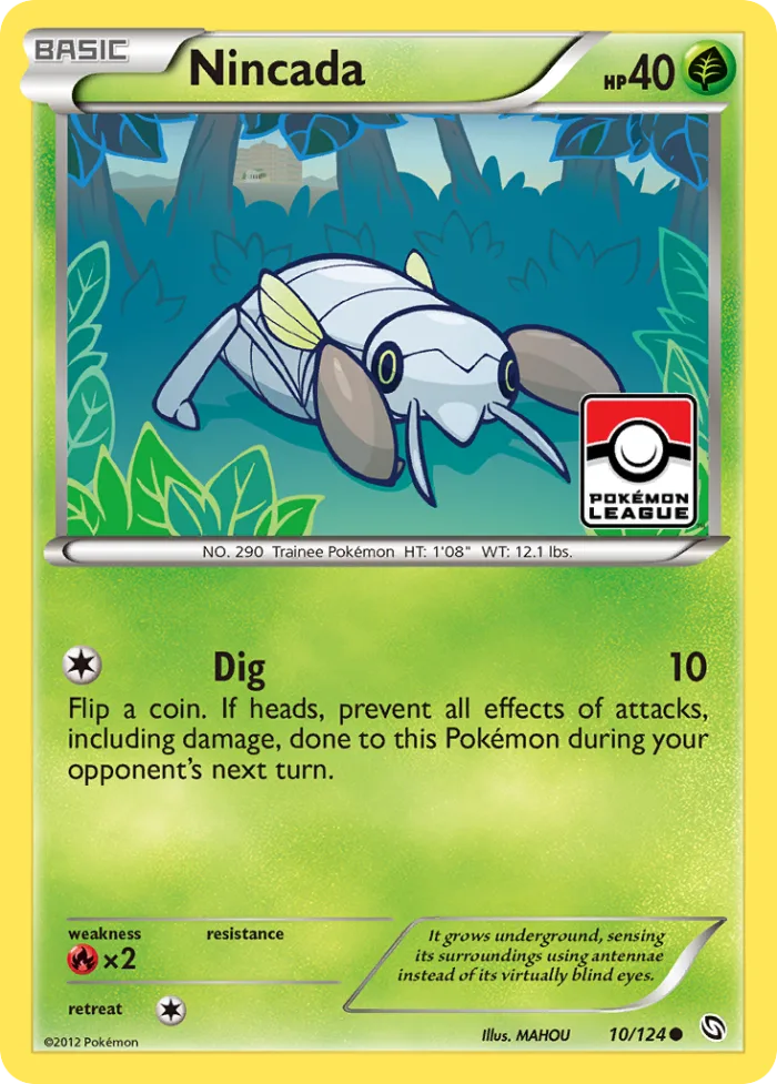 Nincada #10 Dragons Exalted Pokemon card