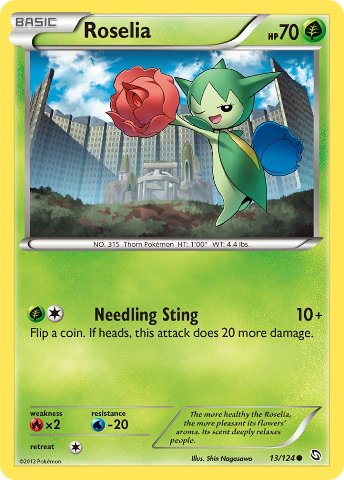 Roselia #13 Dragons Exalted Pokemon card