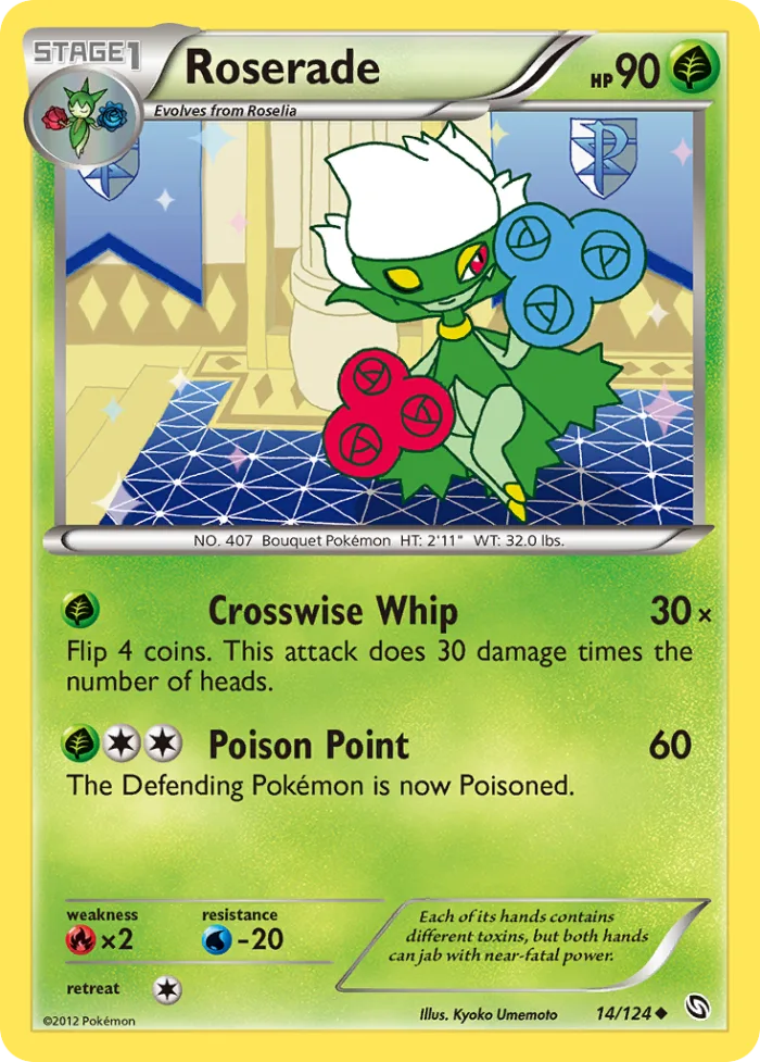 Roserade #14 Dragons Exalted Pokemon card