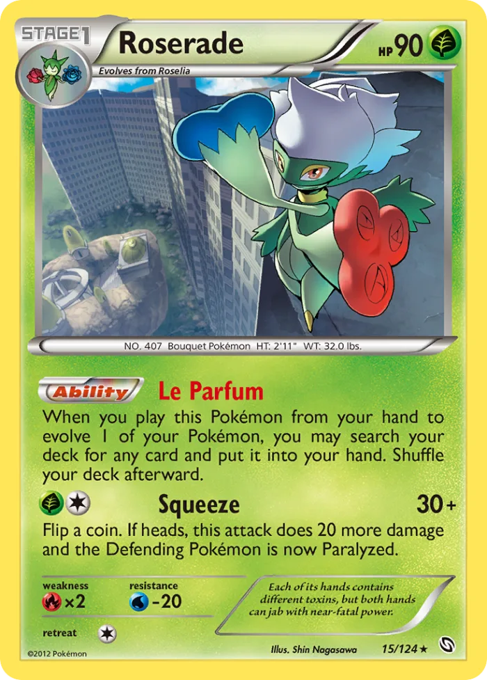 Roserade #15 Dragons Exalted Pokemon card