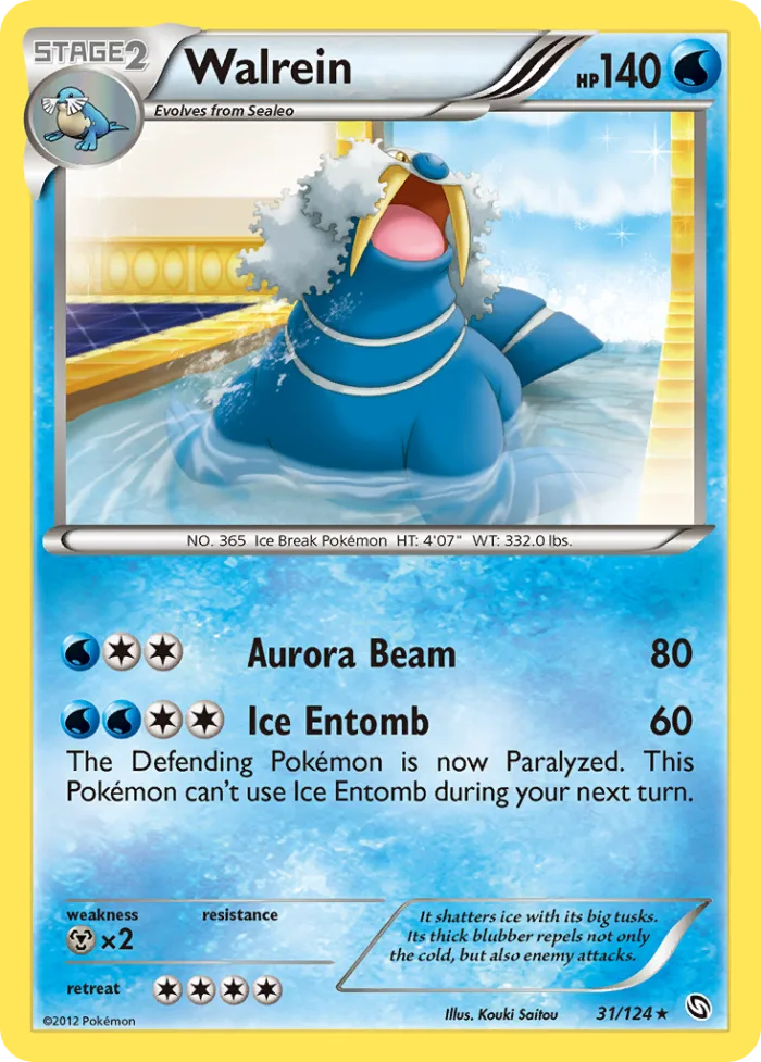 Walrein #31 Dragons Exalted Pokemon card