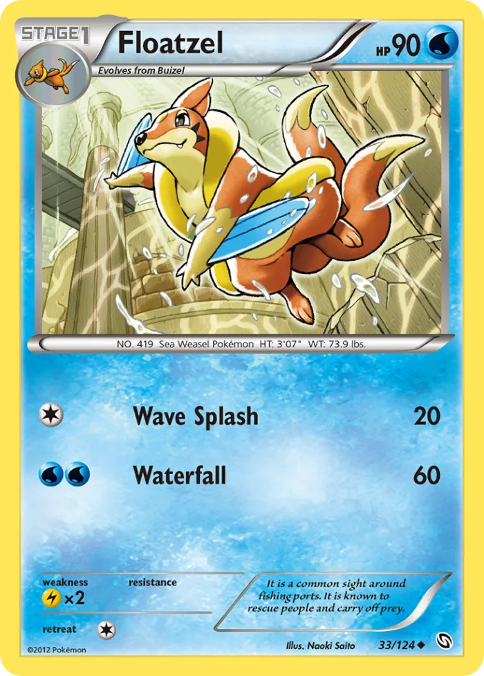 Floatzel #33 Dragons Exalted Pokemon card