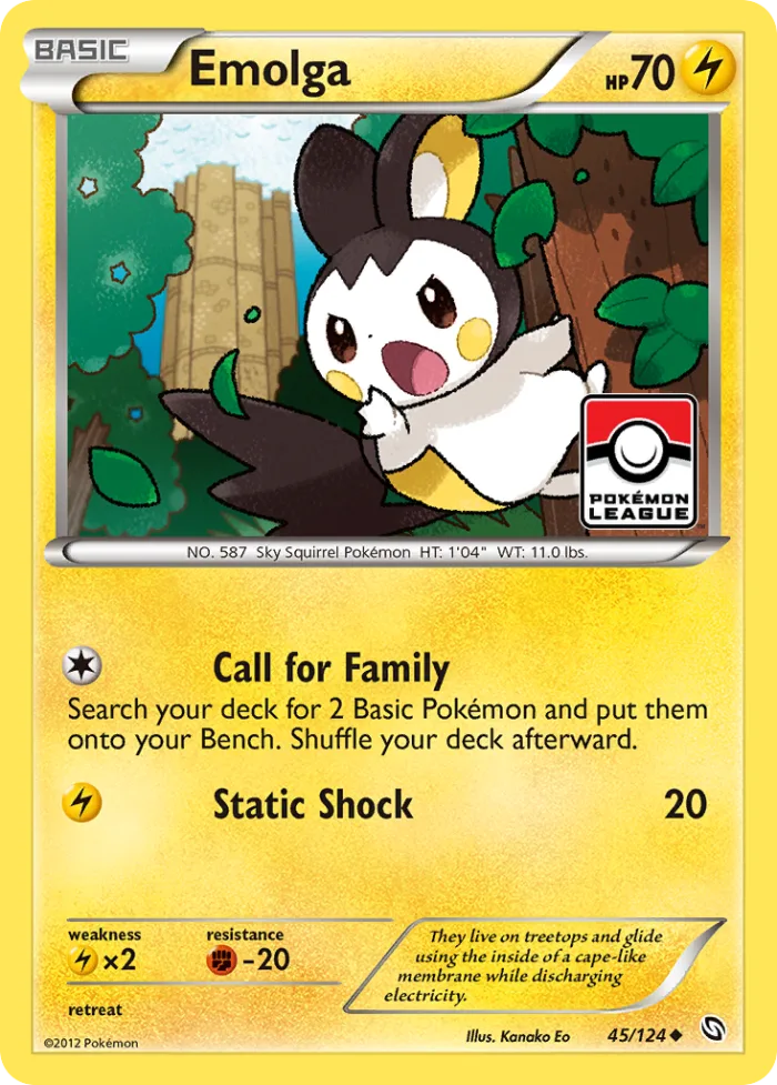 Emolga #45 Dragons Exalted Pokemon card