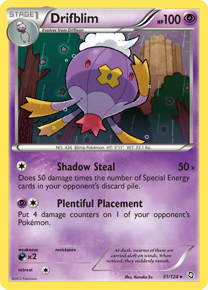 Drifblim #51 Dragons Exalted Pokemon card