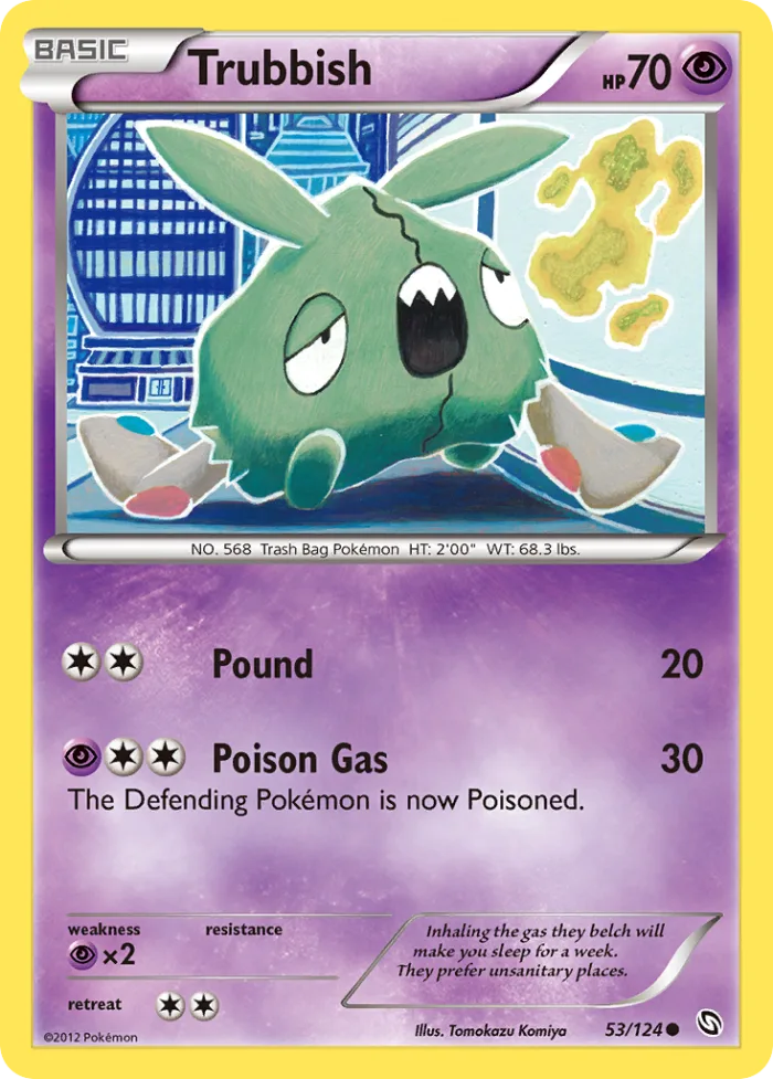 Trubbish #53 Dragons Exalted Pokemon card