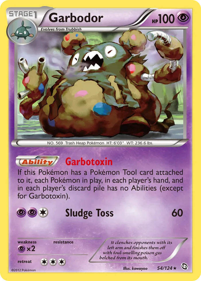 Garbodor #54 Dragons Exalted Pokemon card