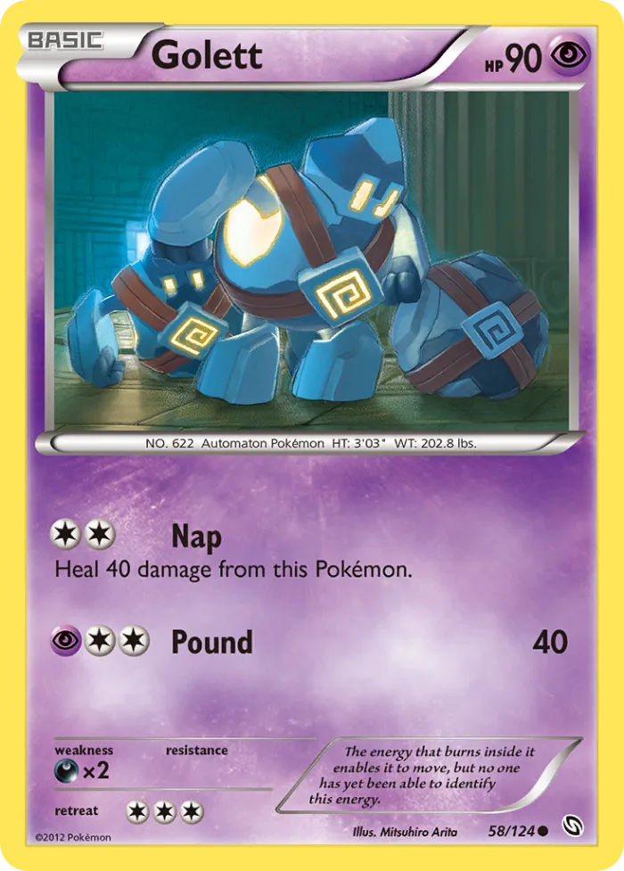 Golett #58 Dragons Exalted Pokemon card