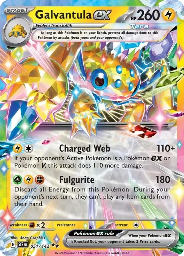 Galvantula ex #51 Stellar Crown Pokemon card
