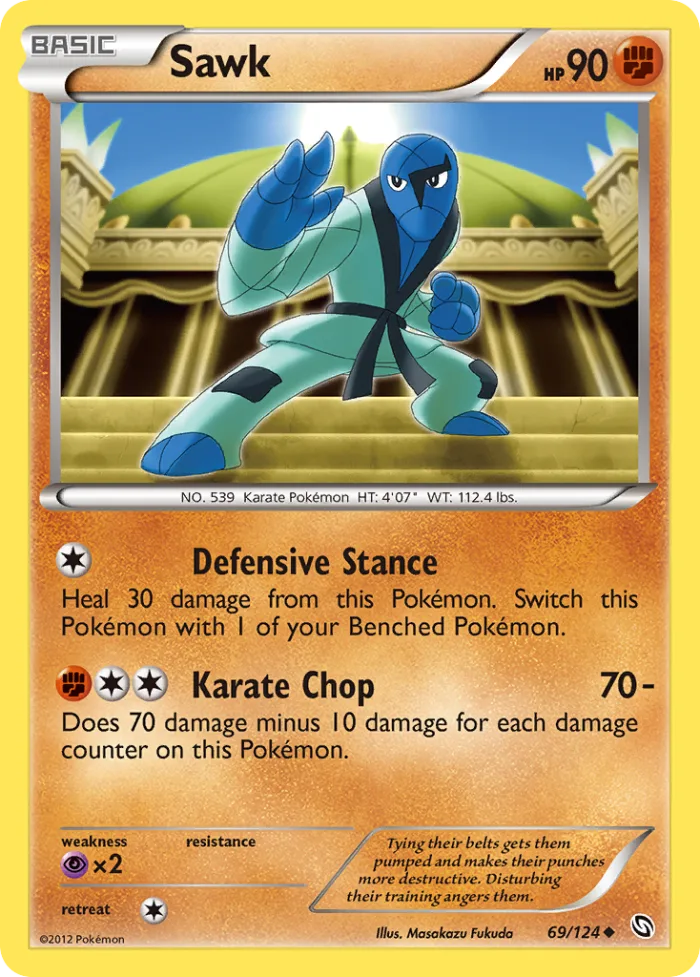 Sawk #69 Dragons Exalted Pokemon card