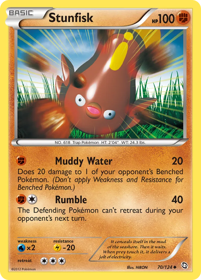 Stunfisk #70 Dragons Exalted Pokemon card