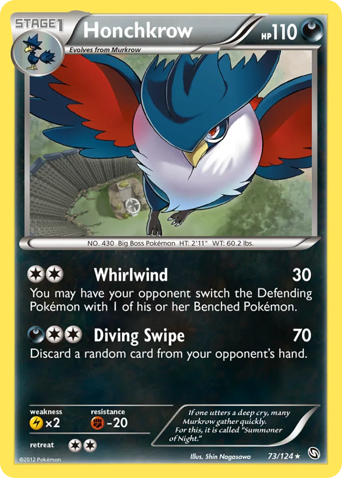 Honchkrow #73 Dragons Exalted Pokemon card