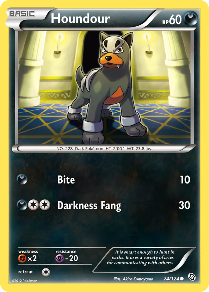 Houndour #74 Dragons Exalted Pokemon card