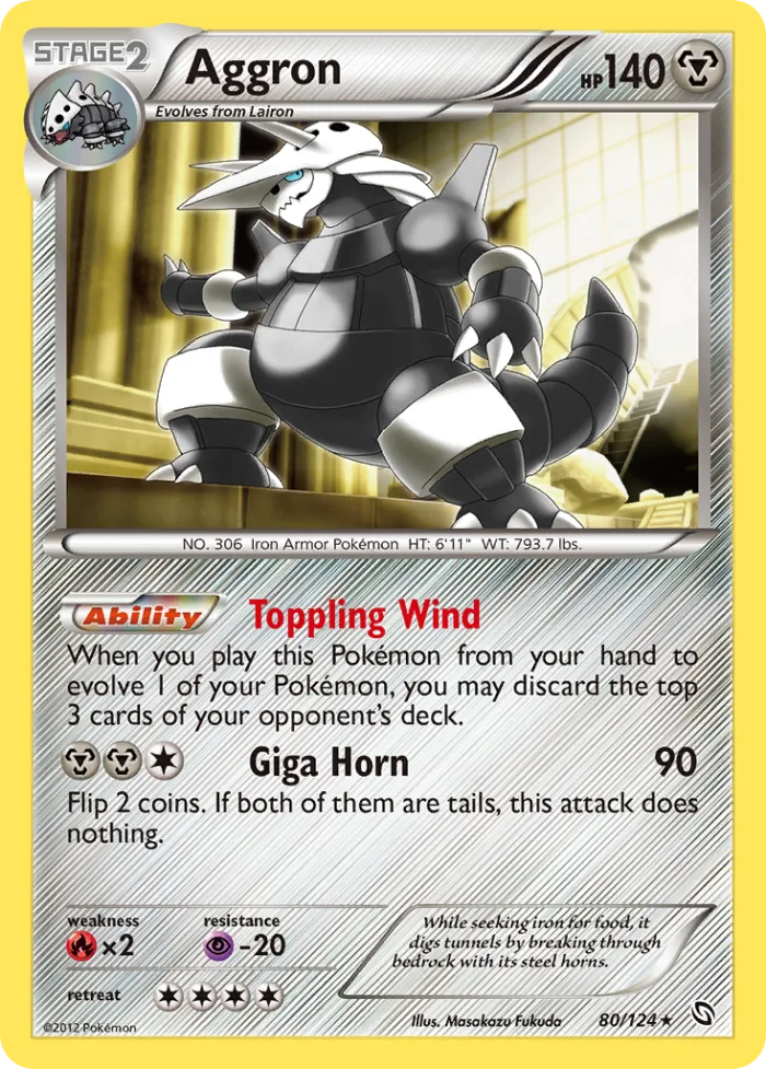 Aggron #80 Dragons Exalted Pokemon card