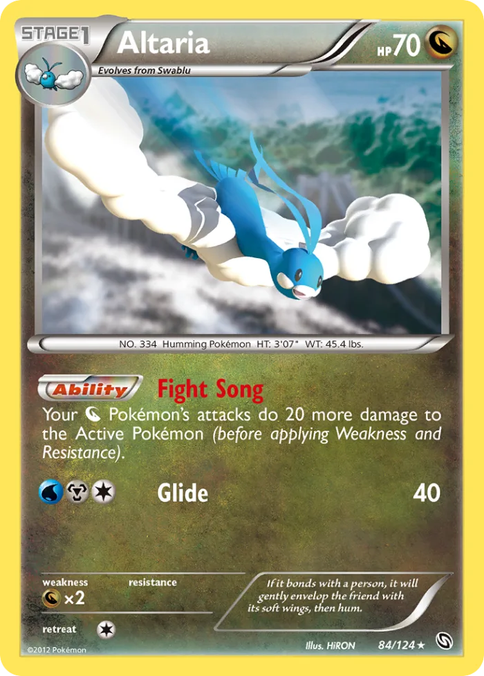 Altaria #84 Dragons Exalted Pokemon card