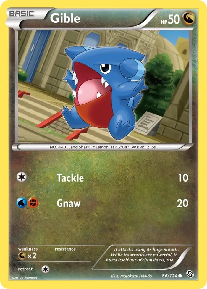 Gible #86 Dragons Exalted Pokemon card