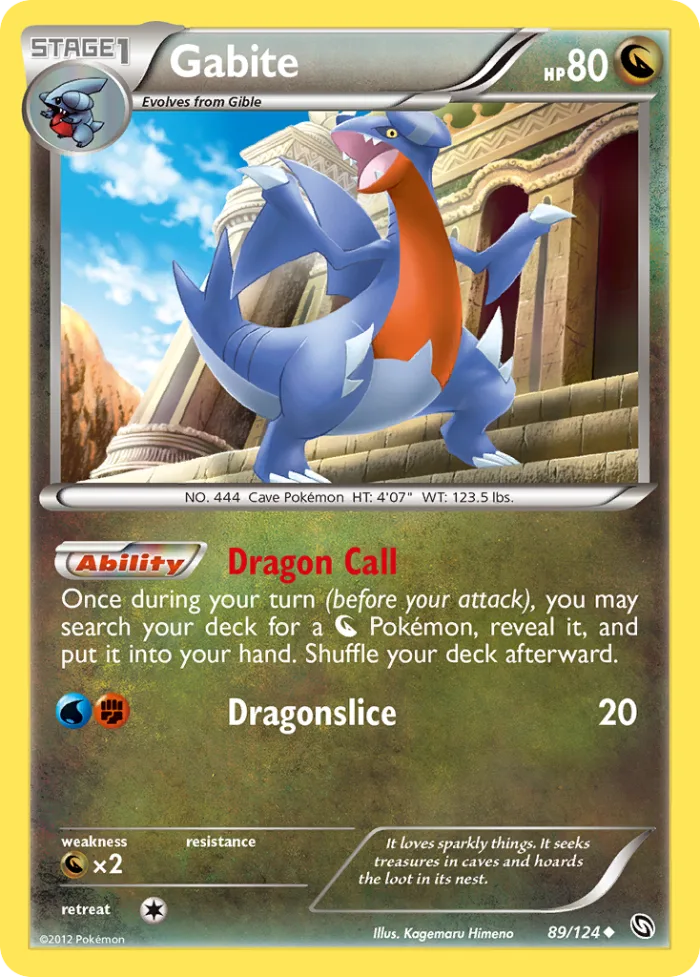 Gabite #89 Dragons Exalted Pokemon card