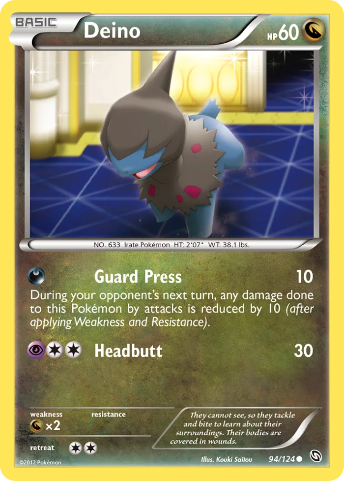 Deino #94 Dragons Exalted Pokemon card
