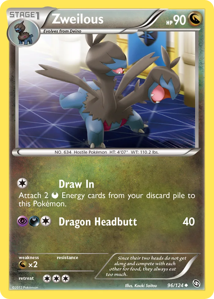 Zweilous #96 Dragons Exalted Pokemon card