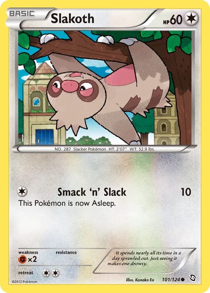 Slakoth #101 Dragons Exalted Pokemon card