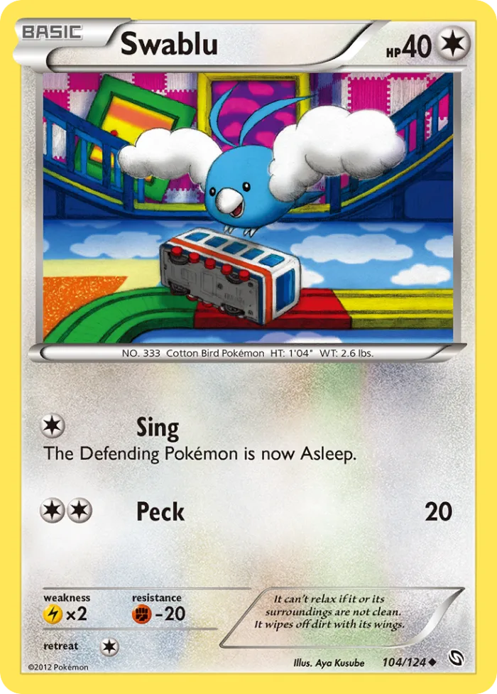 Swablu #104 Dragons Exalted Pokemon card