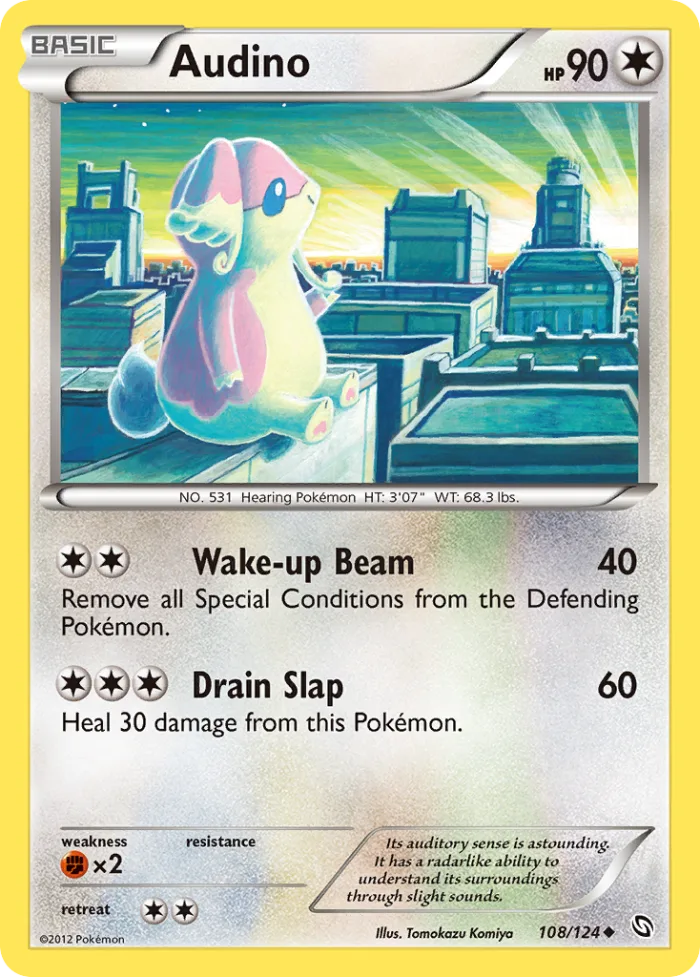 Audino #108 Dragons Exalted Pokemon card