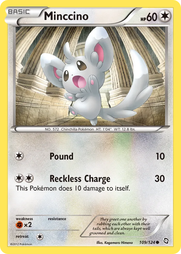 Minccino #109 Dragons Exalted Pokemon card