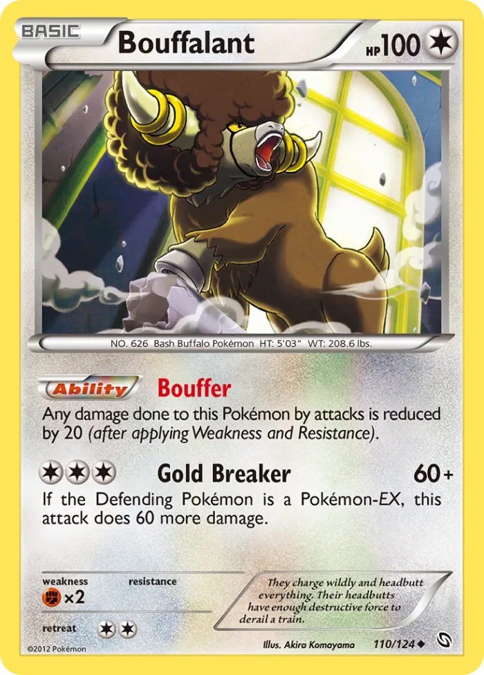 Bouffalant #110 Dragons Exalted Pokemon card