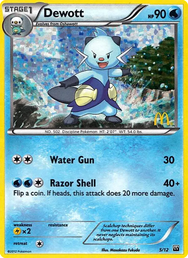 Dewott #5 McDonald's Collection 2012 Pokemon card