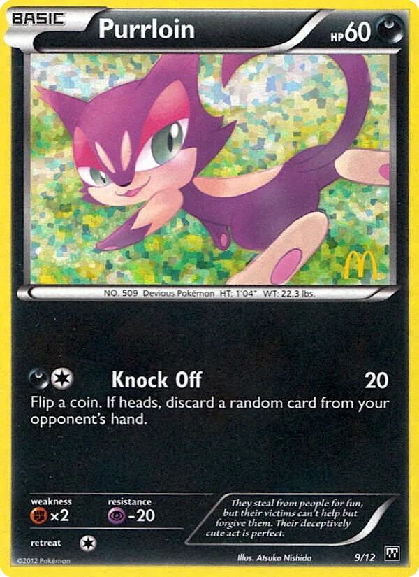 Purrloin #9 McDonald's Collection 2012 Pokemon card