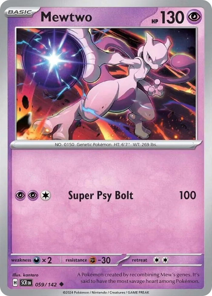 Mewtwo #59 Stellar Crown Pokemon card