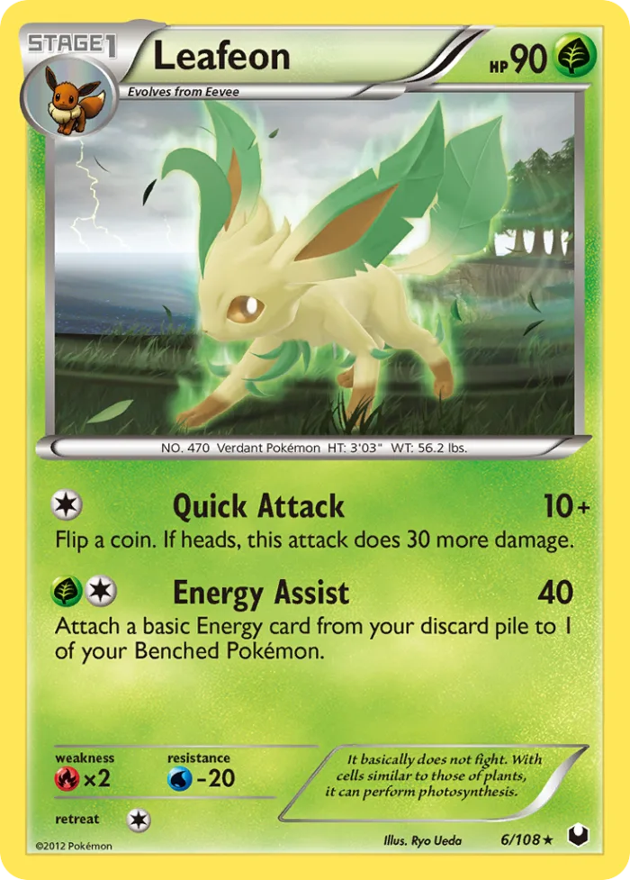 Leafeon #6 Dark Explorers Pokemon card