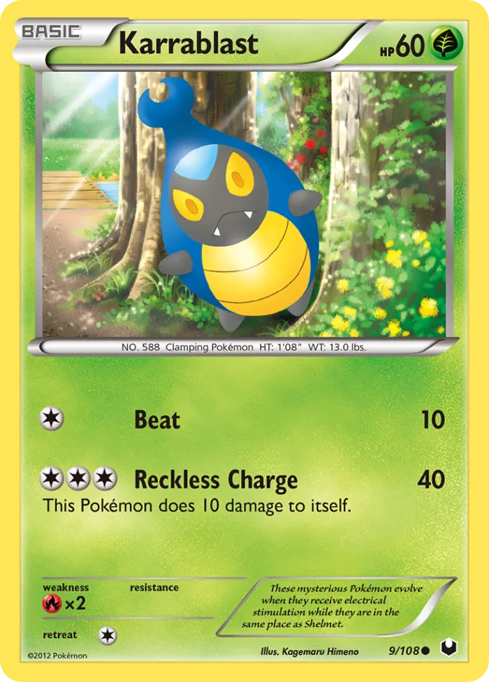 Karrablast #9 Dark Explorers Pokemon card