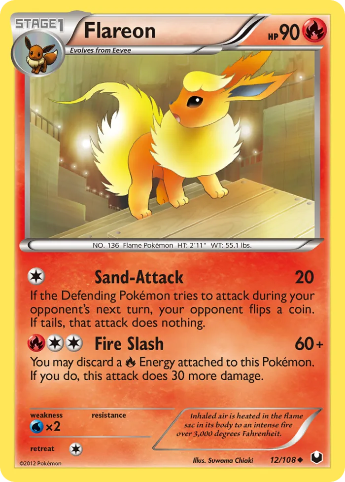 Flareon #12 Dark Explorers Pokemon card