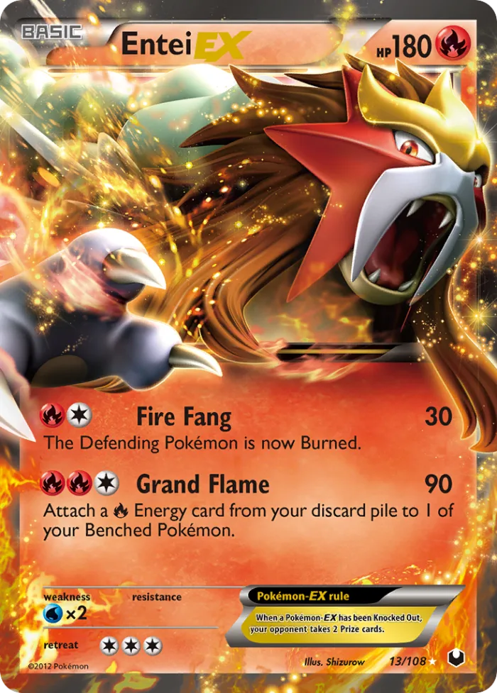 Entei-EX #13 Dark Explorers Pokemon card