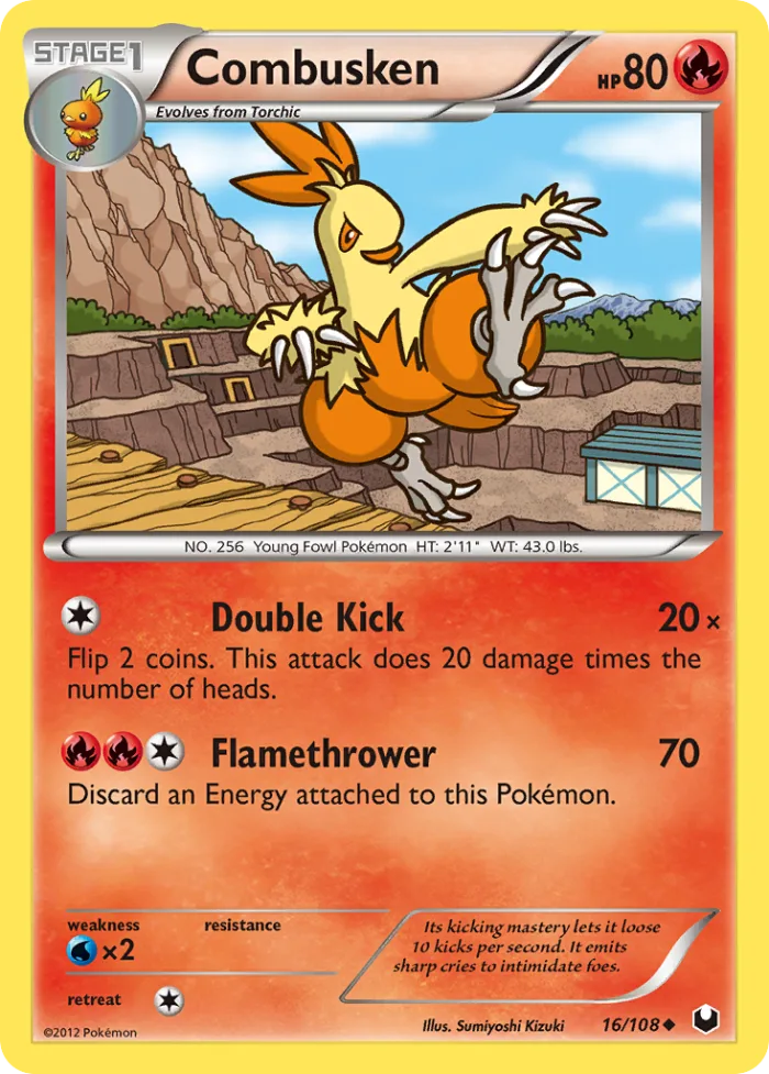 Combusken #16 Dark Explorers Pokemon card