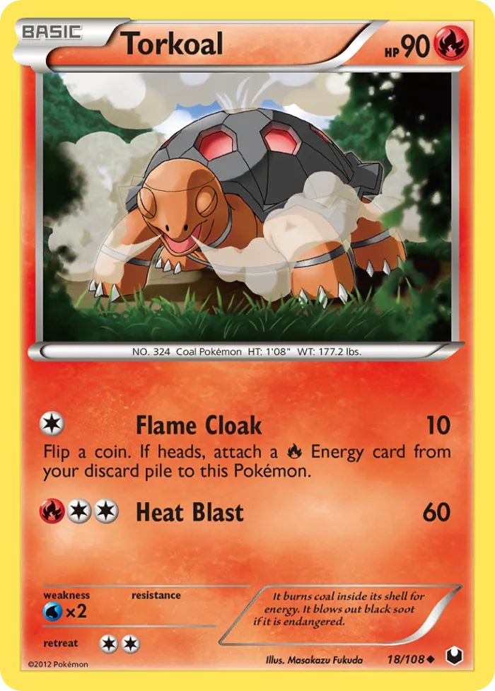 Torkoal #18 Dark Explorers Pokemon card