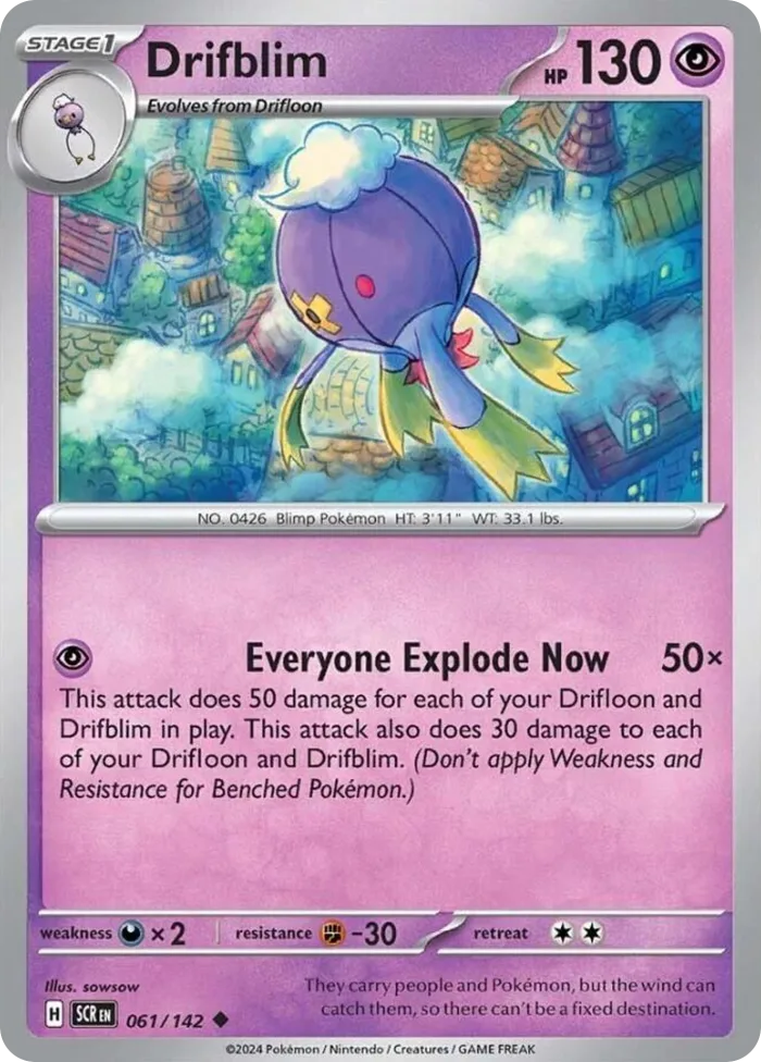 Drifblim #61 Stellar Crown Pokemon card