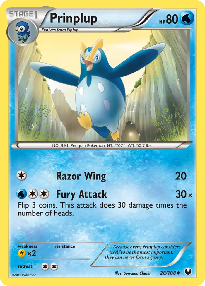 Prinplup #28 Dark Explorers Pokemon card