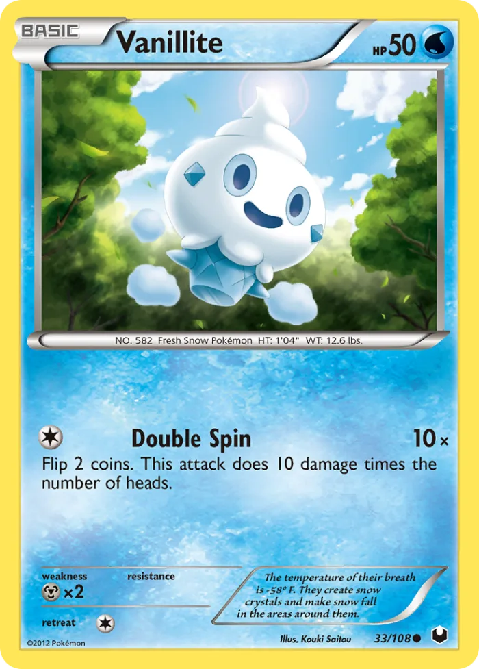 Vanillite #33 Dark Explorers Pokemon card