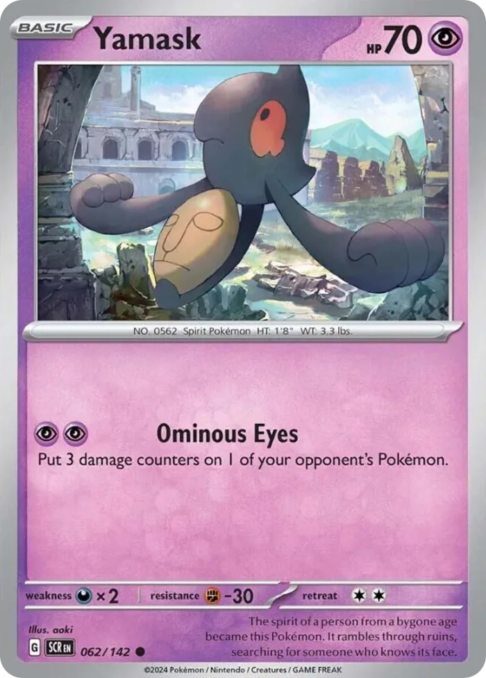 Yamask #62 Stellar Crown Pokemon card
