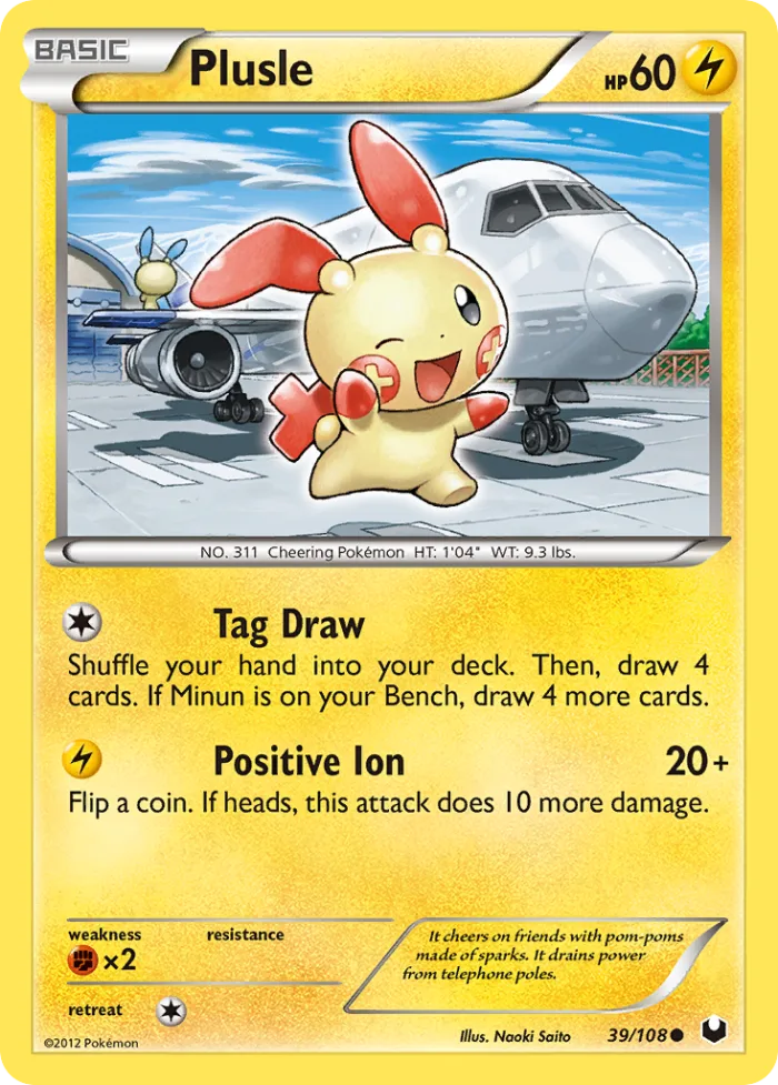 Plusle #39 Dark Explorers Pokemon card